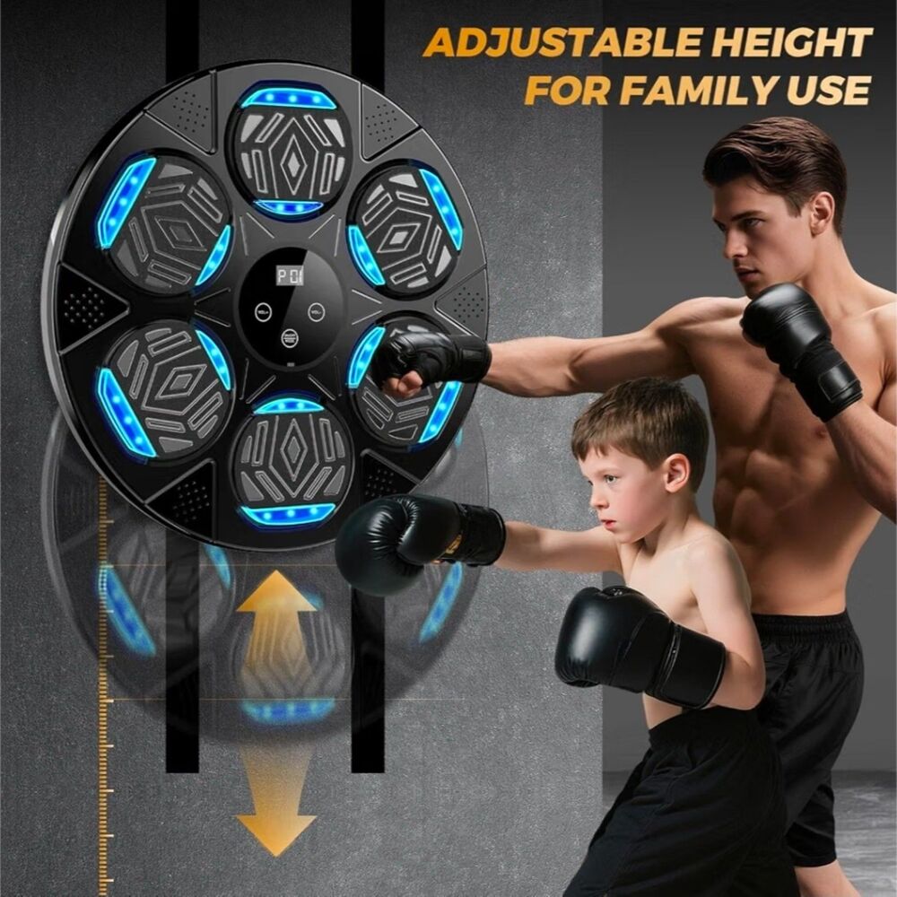 LOLBOX Music Boxing Machine, Wall Mounted Bluetooth Punching Pad with Gloves